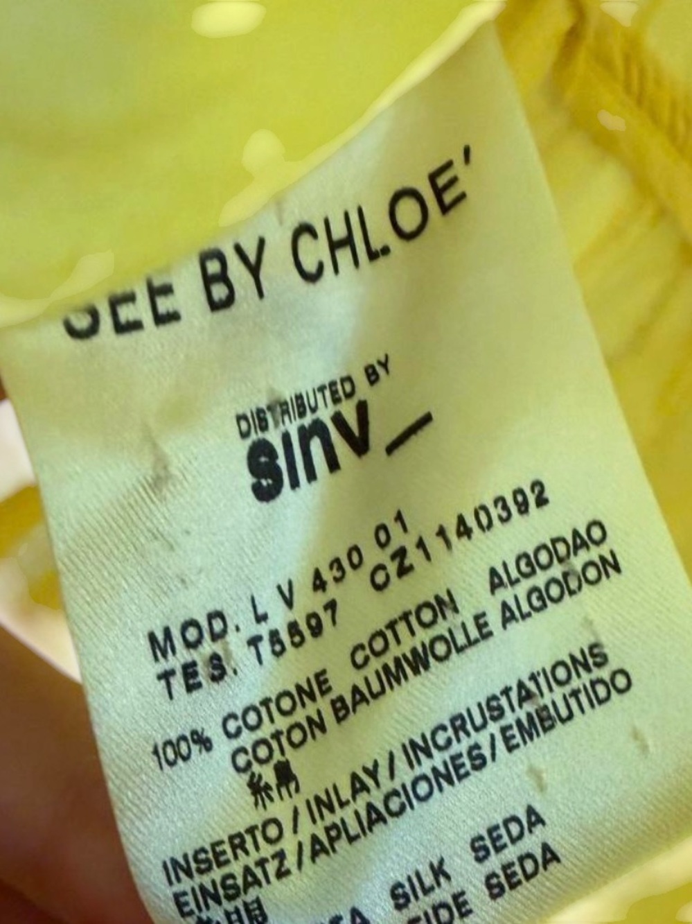 See By Chloe Bright Yellow V-Neck Tiered Maxi Dress - Picture 6 of 6